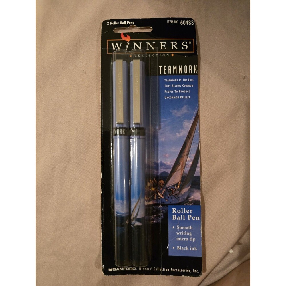 Vintage 1996 Sanford Winners Collection Teamwork Rollerball Pens 2pk | NOS...